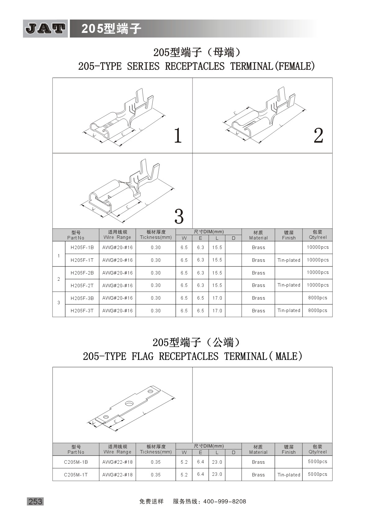 205型端子（母端（duān））